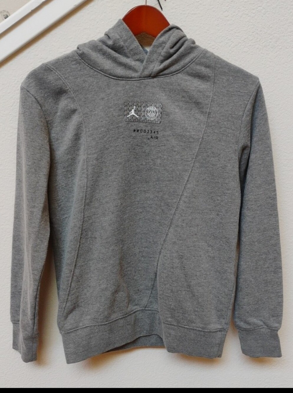 Kids Nike Air Jordan Paris St Germaine Gray Pullover Hoodie
